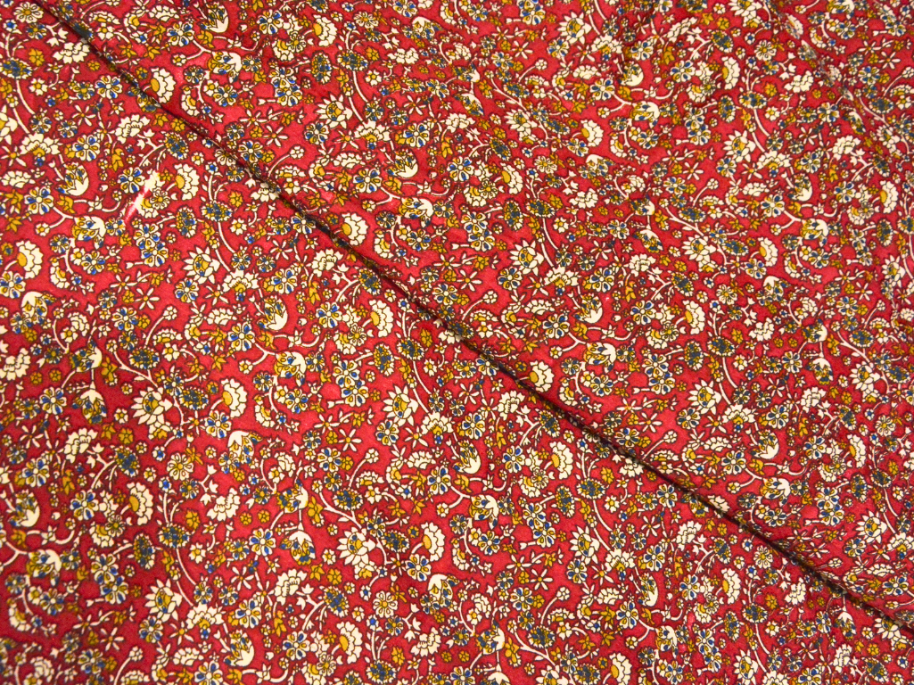 Orange  Floral Digitally Printed Butter Crepe Fabric