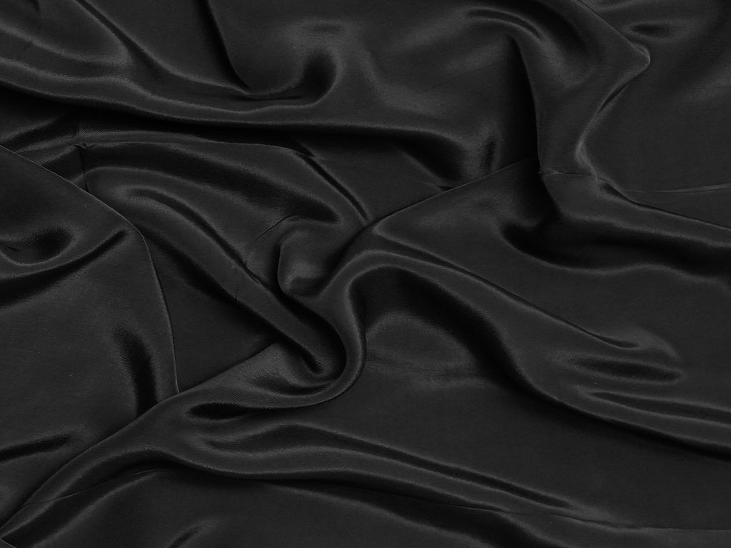 Black Plain Viscose Natural Crepe Fabric (Wholesale)