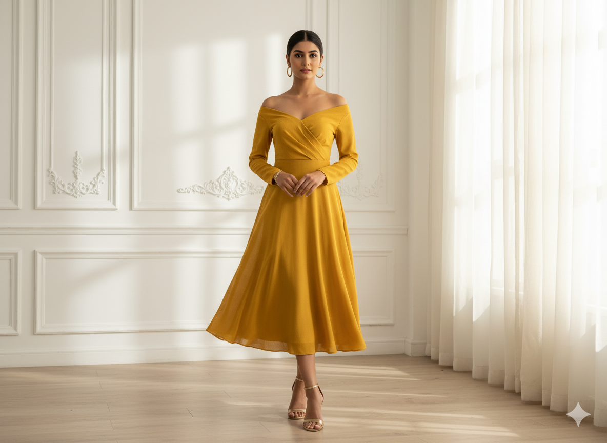 पीला सादा 60 ग्राम जॉर्जेट कपड़ा