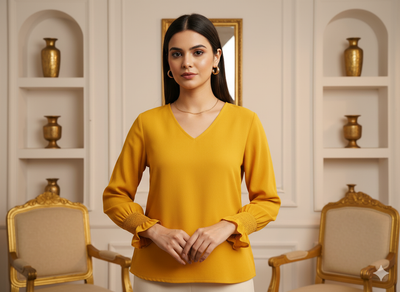 पीला सादा 60 ग्राम जॉर्जेट कपड़ा