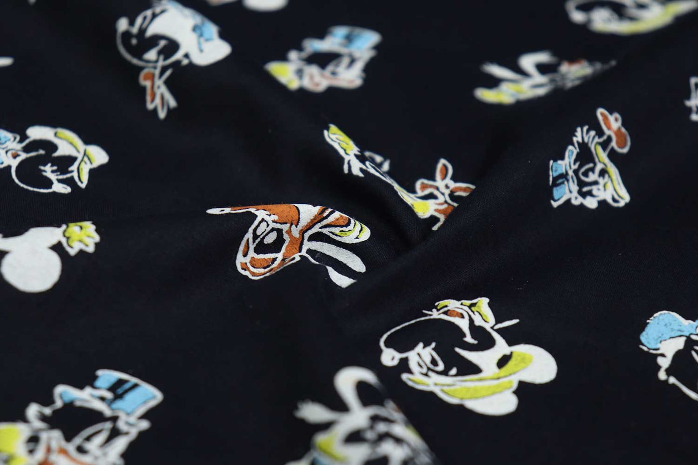 Multicolor Quirky Printed Cotton Poplin Fabric