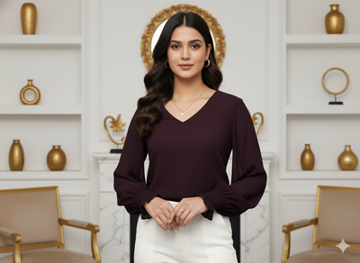 वाइन प्लेन 60 ग्राम जॉर्जेट फ़ैब्रिक