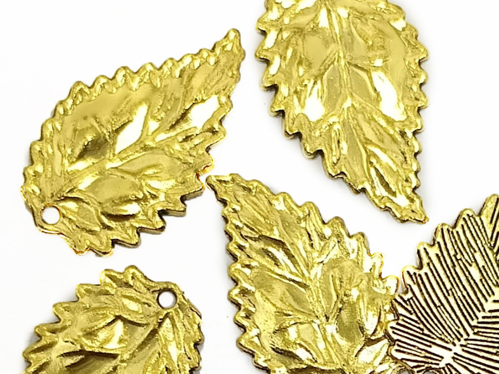 Golden Leafs Zinc Metal Charms