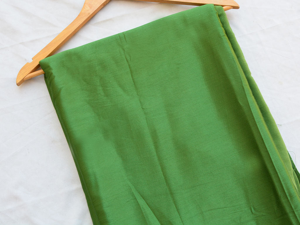 Forest Green Plain Pure Viscose Gaji Silk Fabric (Wholesale)