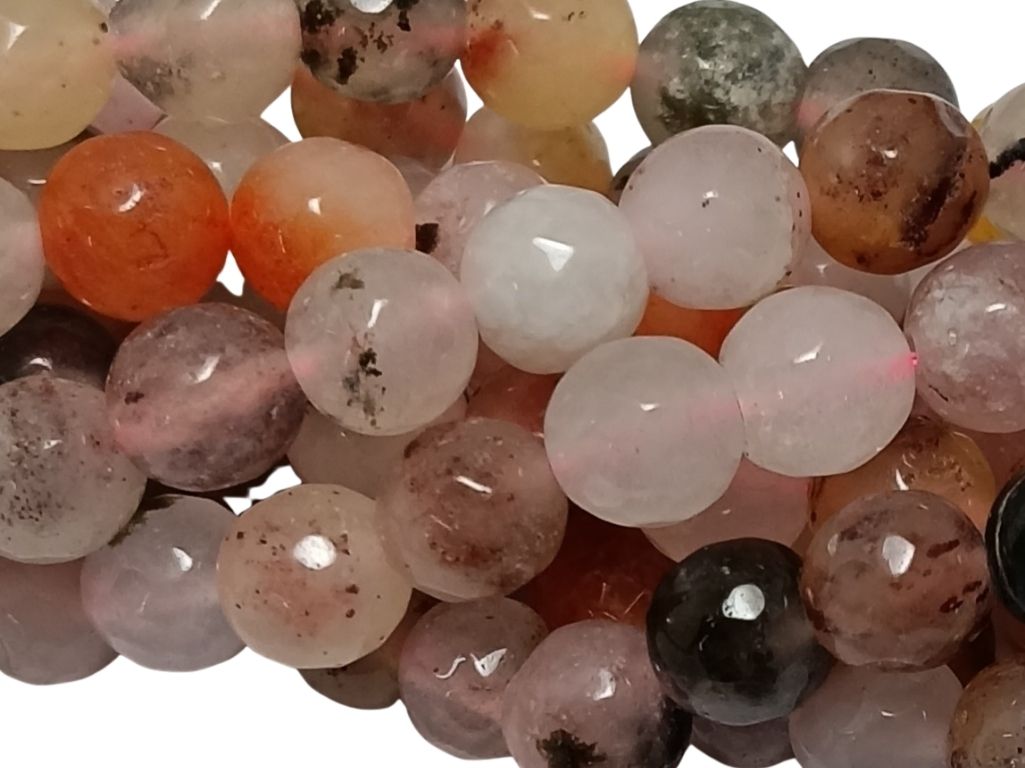 Multicolor Green 8 mm Rondelle Jade Quartz Stones