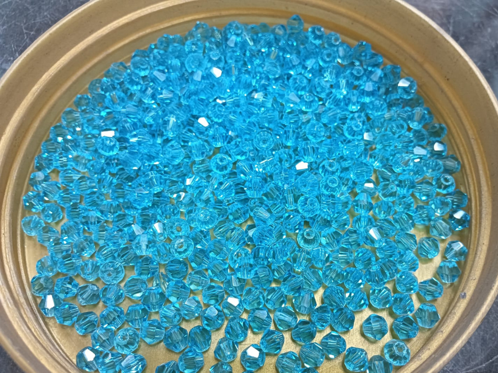 Aqua Blue Bicone Crystal Glass Beads