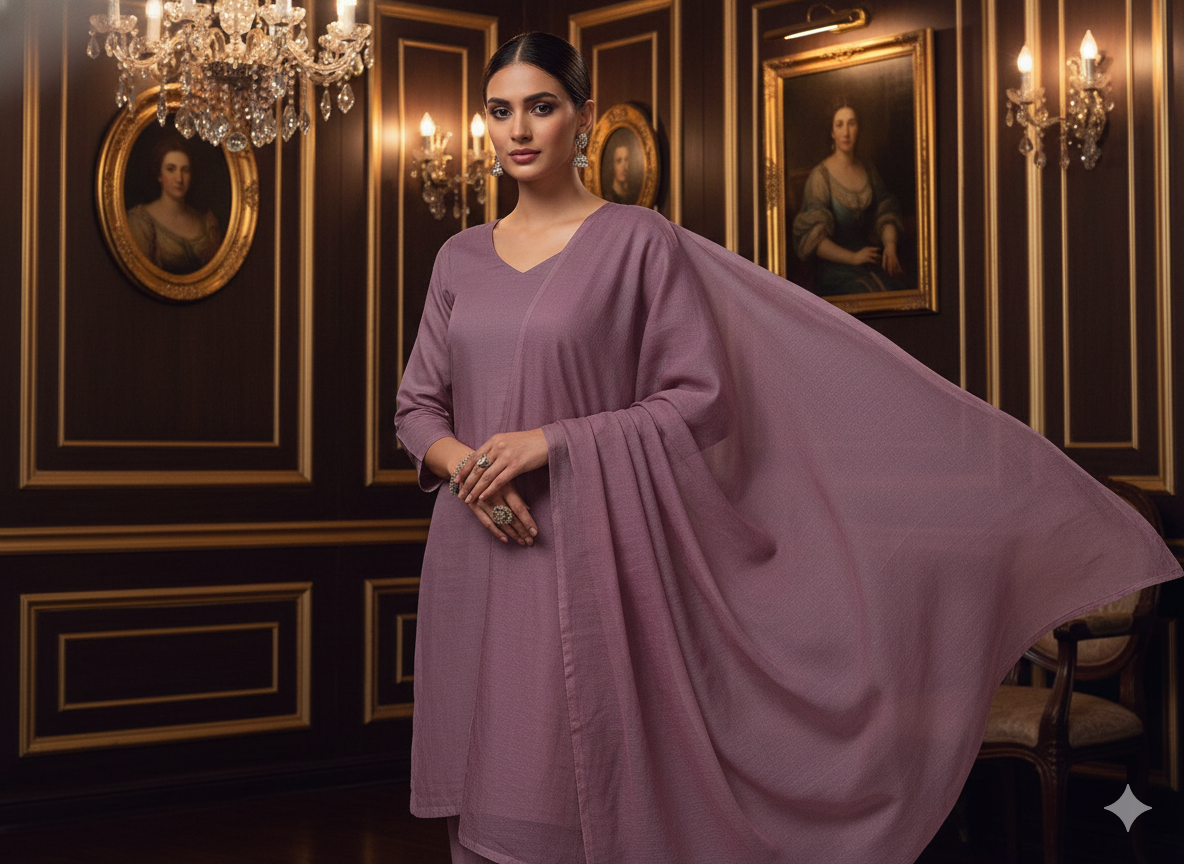 Violet Plain 100% Pure Mul Mul Cotton