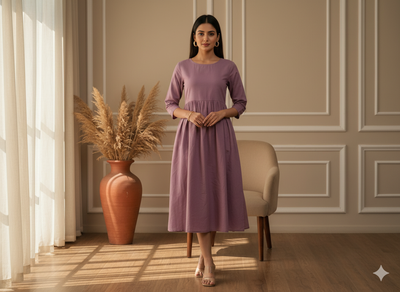 Violet Plain 100% Pure Mul Mul Cotton