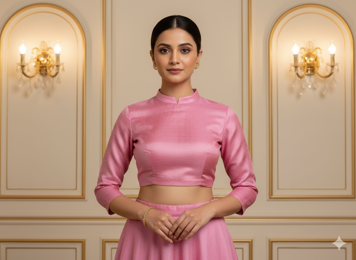 Baby Pink Plain Bangalore Raw Silk Fabric  (Wholesale)