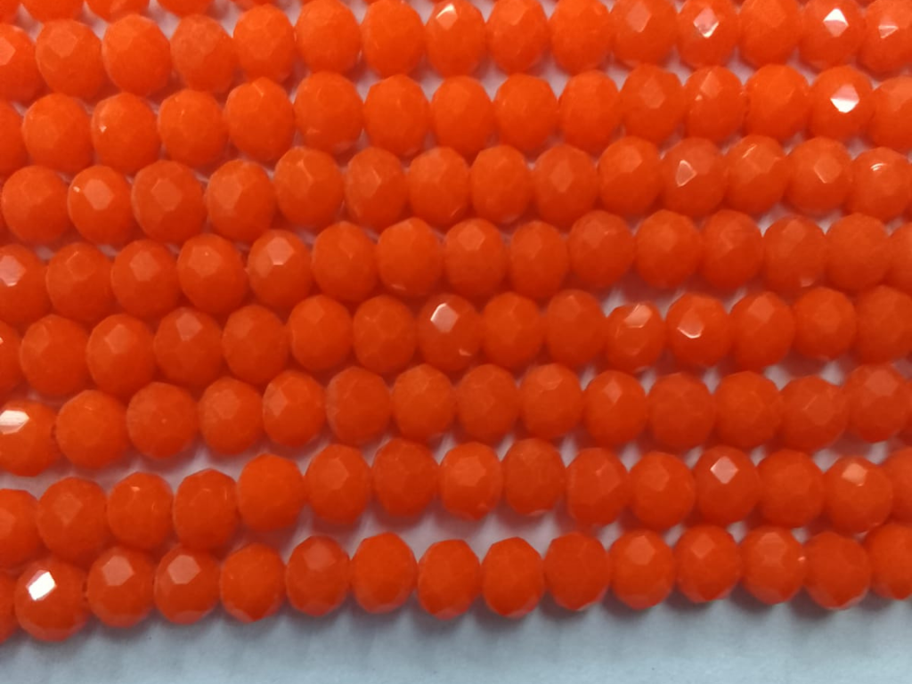 Deep Orange Tyre Crystal Glass Beads