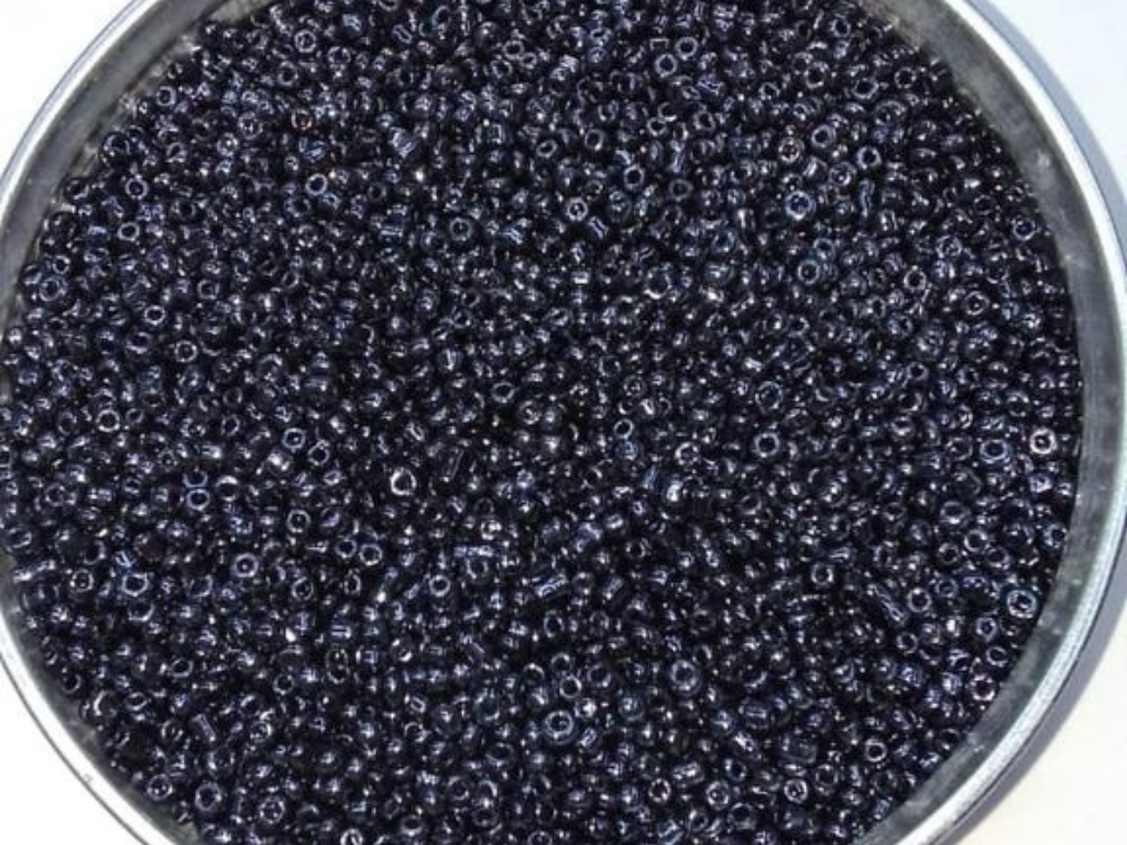 Graphite Grey Round Rocaille Glass Seed Beads- 2 mm