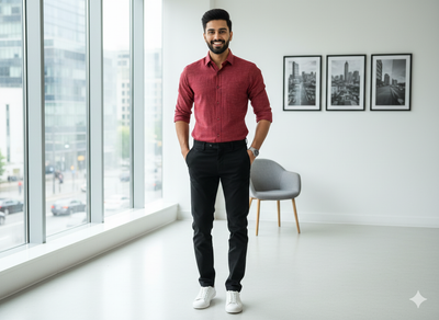 मैरून सादा कॉटन लिनन कपड़ा