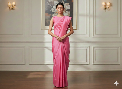 Baby Pink Plain Bangalore Raw Silk Fabric  (Wholesale)