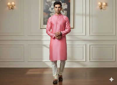 Baby Pink Plain Bangalore Raw Silk Fabric  (Wholesale)