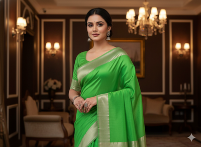 घास हरा सादा शुद्ध विस्कोस गाजी रेशम कपड़ा