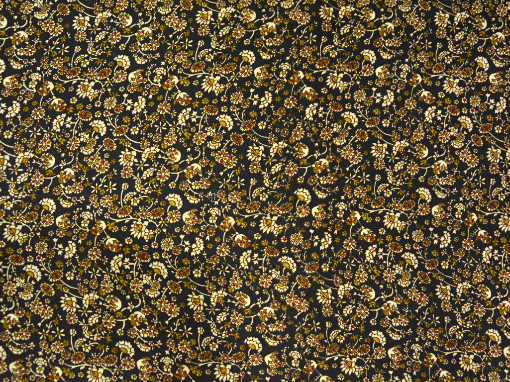 Black Floral Digitally Printed Butter Crepe Fabric