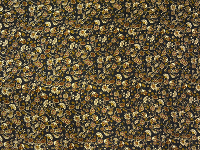 Black Floral Digitally Printed Butter Crepe Fabric