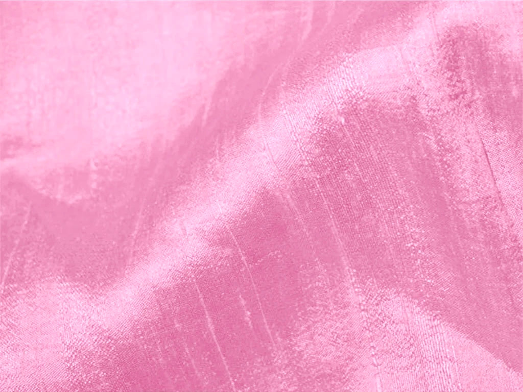 Baby Pink Plain Bangalore Raw Silk Fabric  (Wholesale)