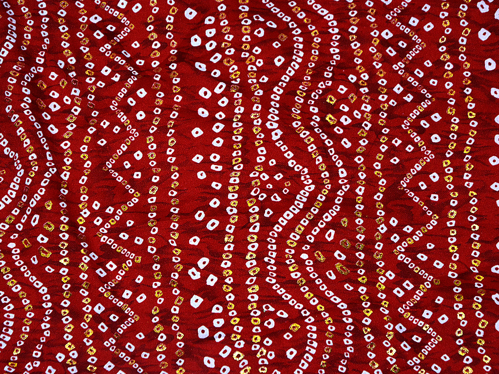 Red Traditional Bandhani Printed Pure Cotton Fabric