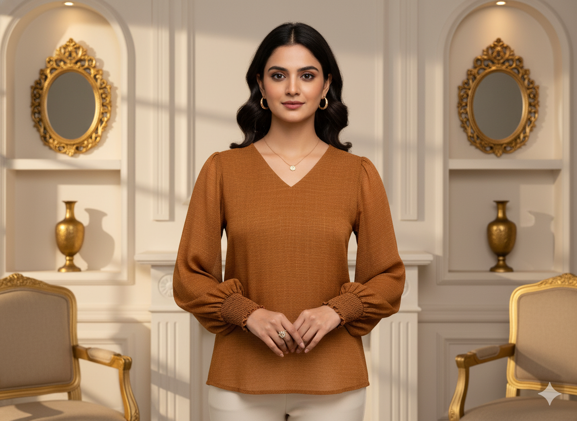 गेरू पीला सादा 60 ग्राम जॉर्जेट कपड़ा