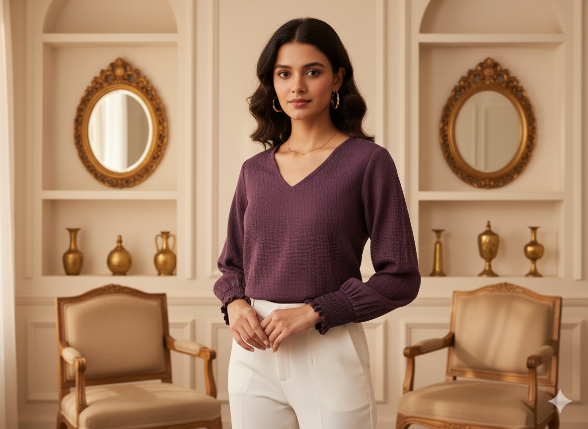 महोगनी लाल सादा 60 ग्राम जॉर्जेट कपड़ा