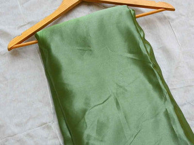 Pea Green Plain Moss Satin Fabric