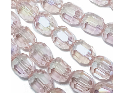 Baby Pink Faceted Cuboid Crystal Beads