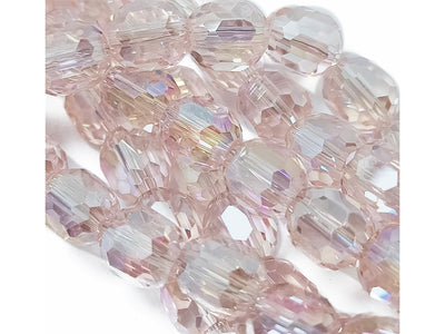 Baby Pink Faceted Cuboid Crystal Beads