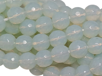 White 8 mm Rondelle Jade Quartz Stones