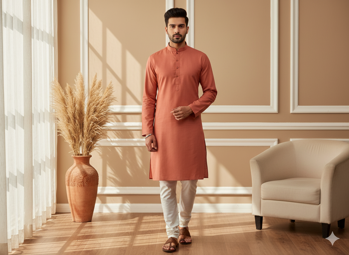 Bright Red Plain 100% Pure Mul Mul Cotton