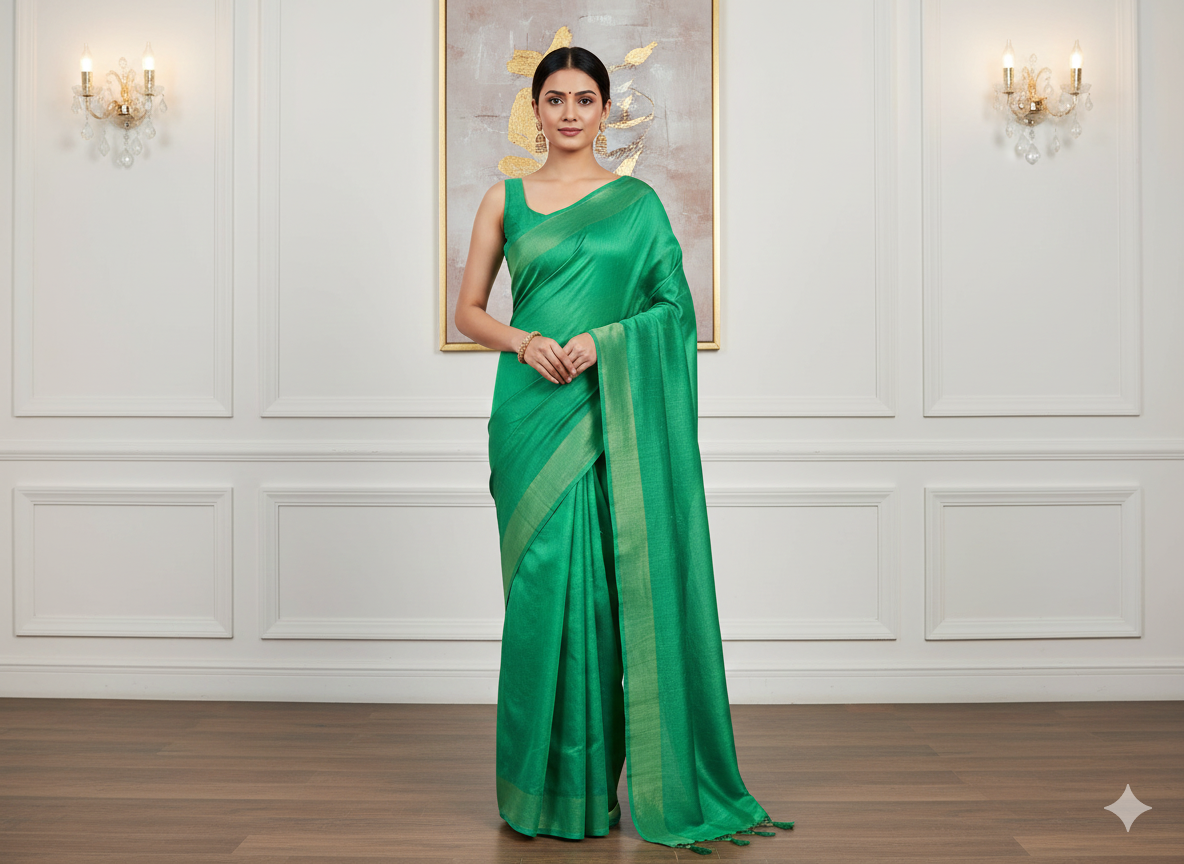 Sea Green Plain Bangalore Raw Silk Fabric  (Wholesale)