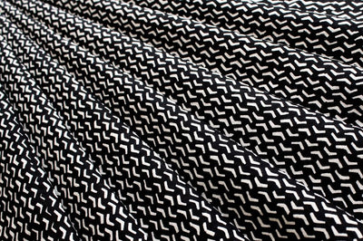 Black And White Abstract Printed Pure Cotton Fabric