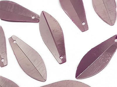 Lavender Color Leaf Shape One Hole Plastic Sequins