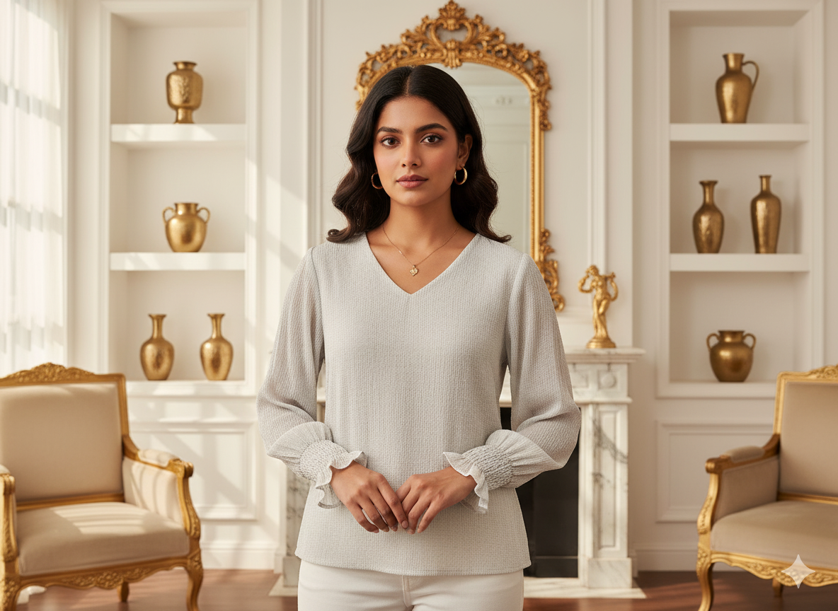 आइवरी सफ़ेद सादा 60 ग्राम जॉर्जेट कपड़ा