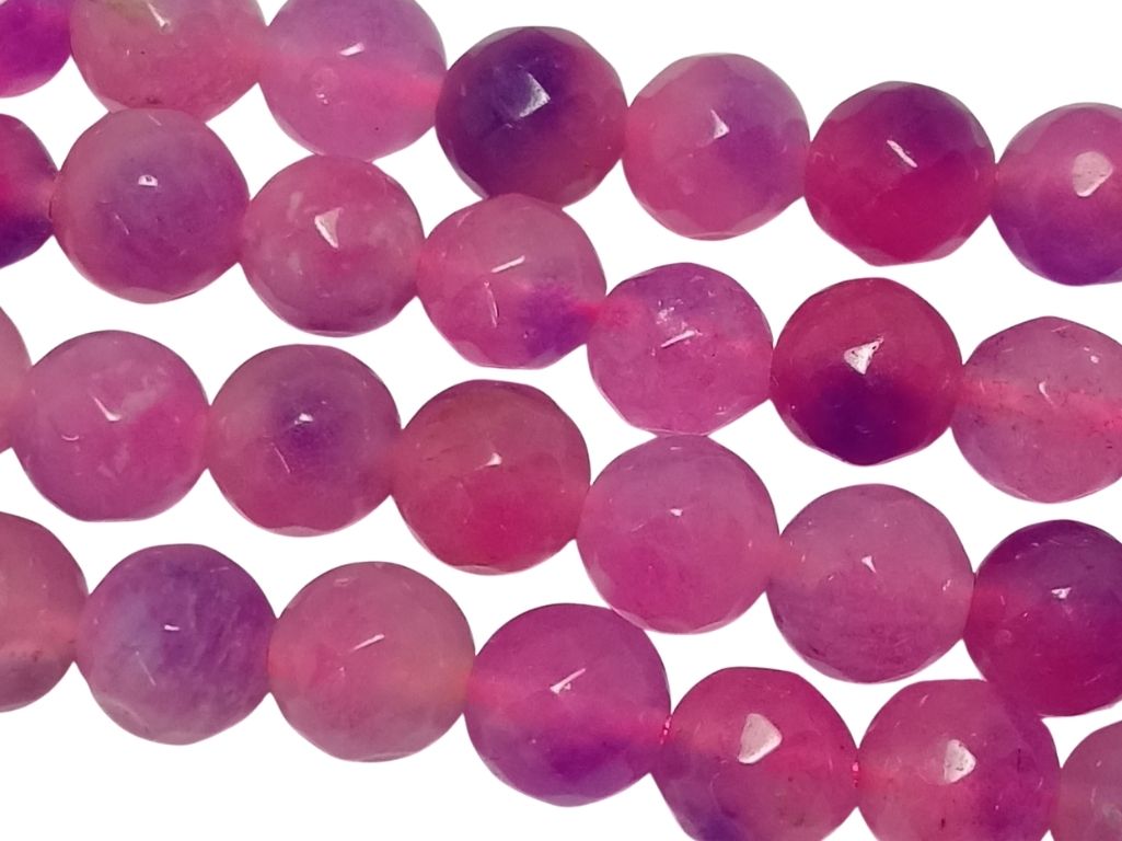 Magenta 8 mm Rondelle Jade Quartz Stones