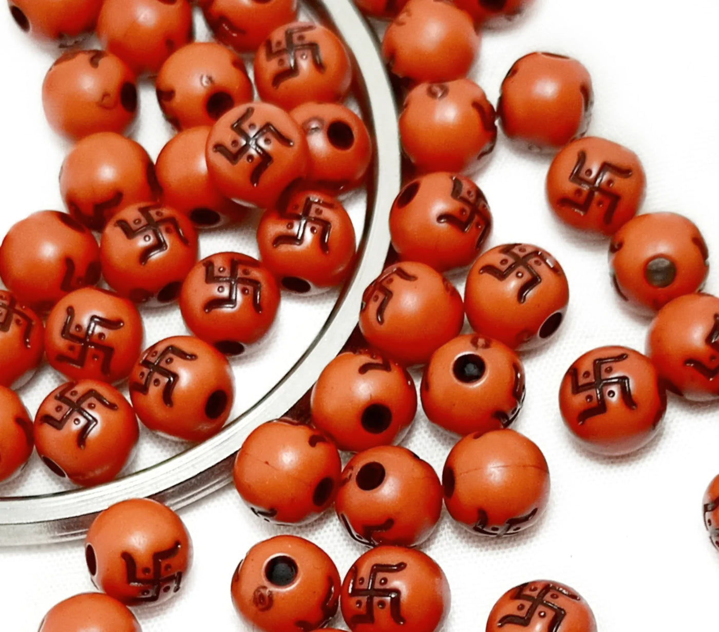 Brown Designer Circular Plastic Beads