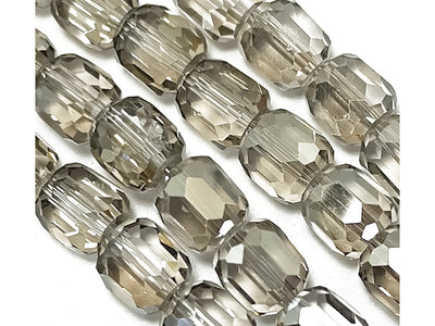 Pencil Gray Faceted Cuboid Crystal Beads