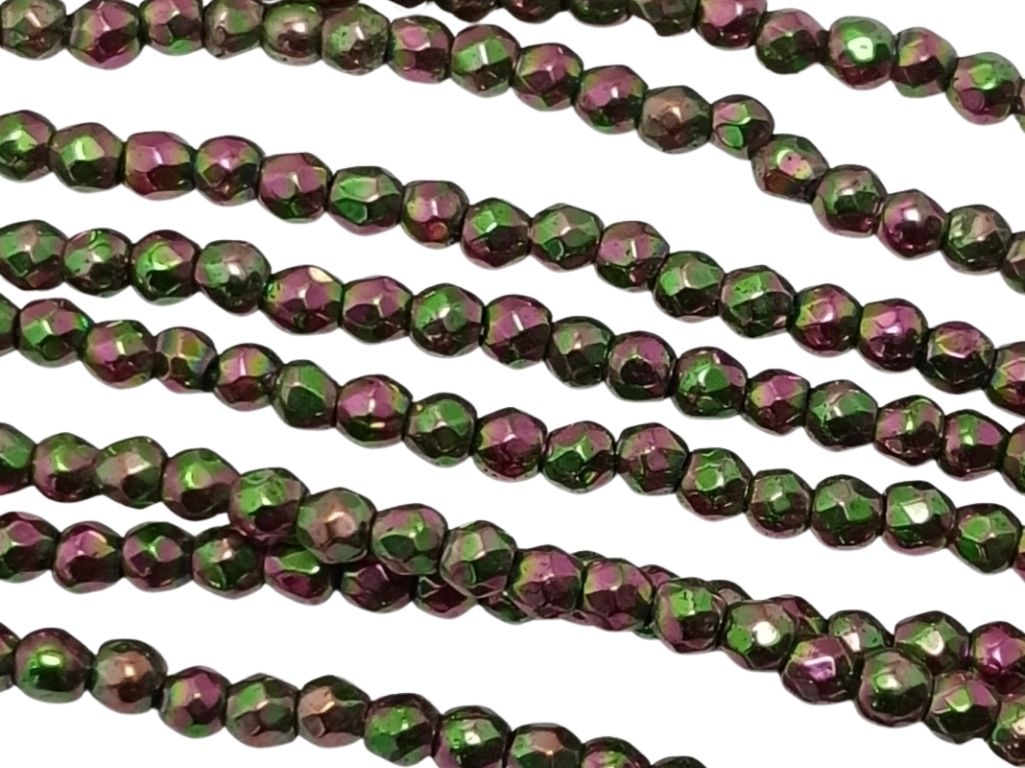 Purple Spherical Haemetite Metal Beads