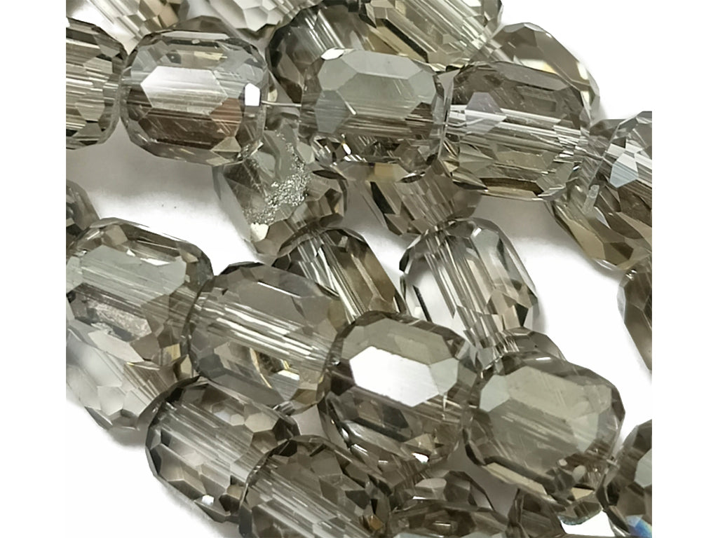 Pencil Gray Faceted Cuboid Crystal Beads