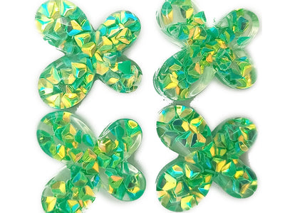 Green & Golden Butterfly Stickable Acrylic Stones