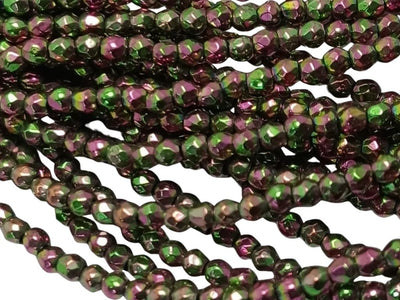 Purple Spherical Haemetite Metal Beads