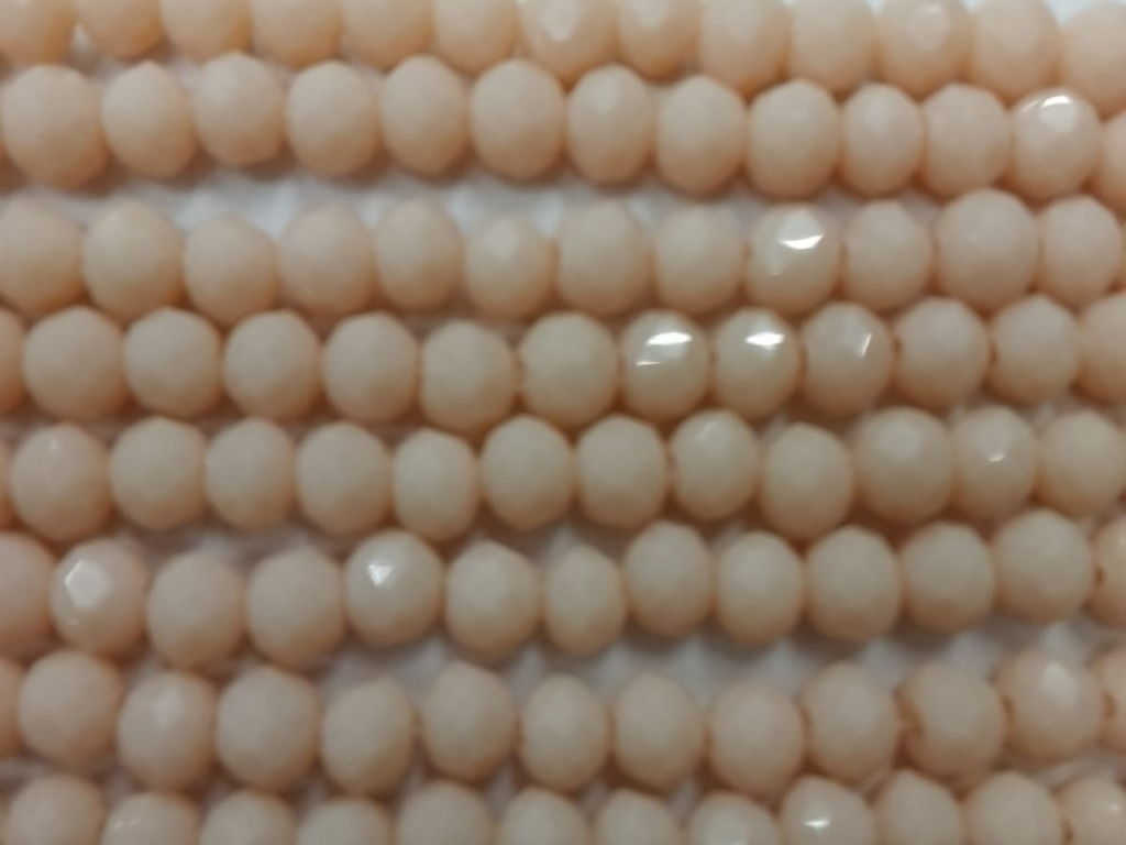 Light Peach Opaque Tyre Crystal Glass Beads (Wholesale