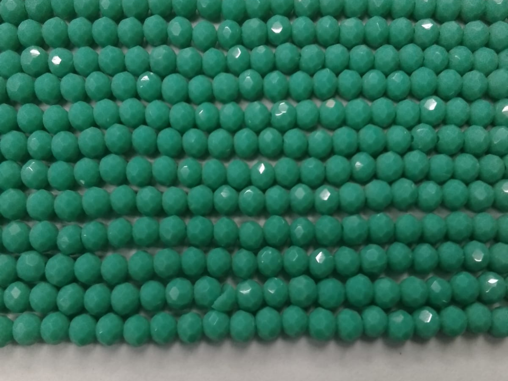 Teal Green Tyre Crystal Glass Beads (Wholesale