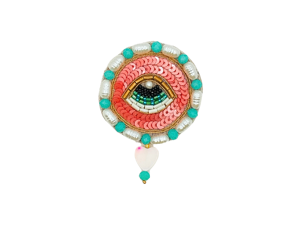 Multicolor Embellished Sequin and Pearl Stone Evil Eye Patches