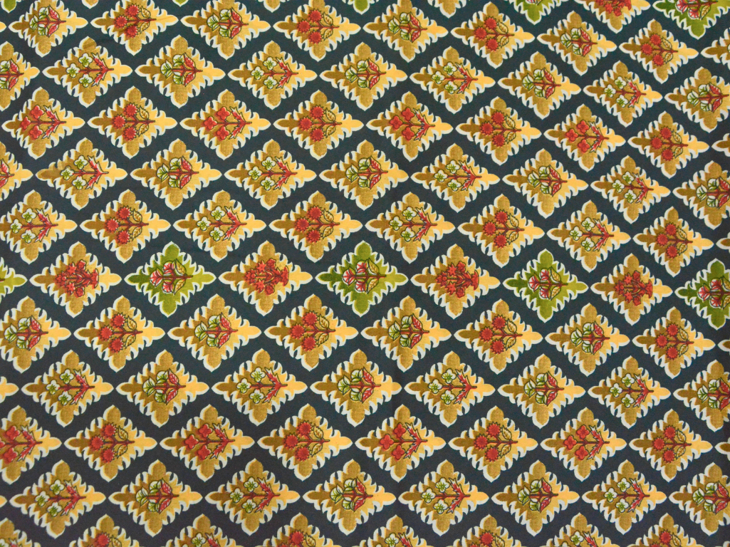 Deep Green Diamond Digitally Printed Butter Crepe Fabric