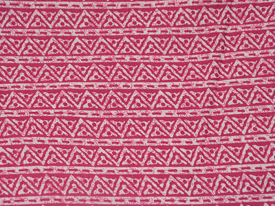 Pink Abstract Cotton Rayon Fabric