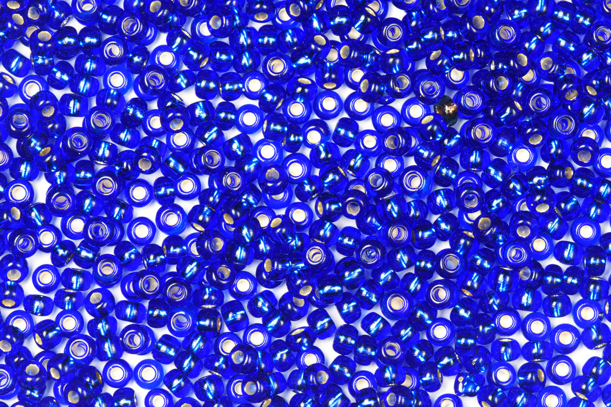 Azure Blue Preciosa Silverline Seeds Beads