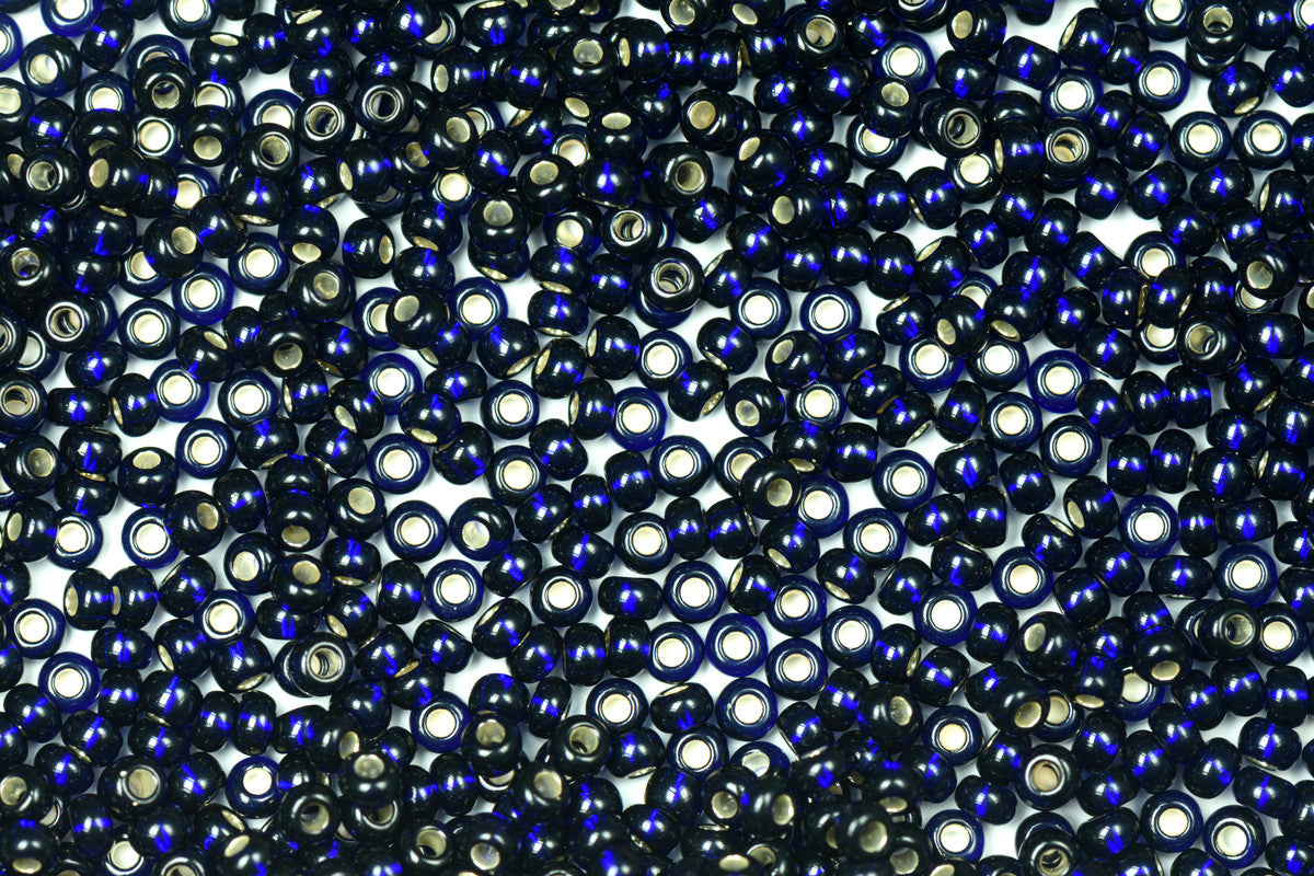 Midnight Blue Preciosa Silverline Seeds Beads