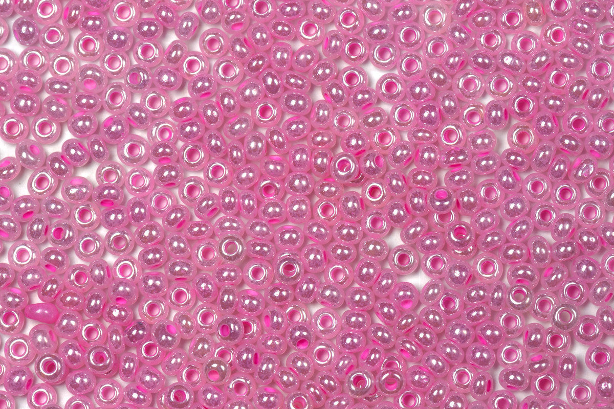 Shiny Carnation Pink Opaque Preciosa Luster Seed Beads