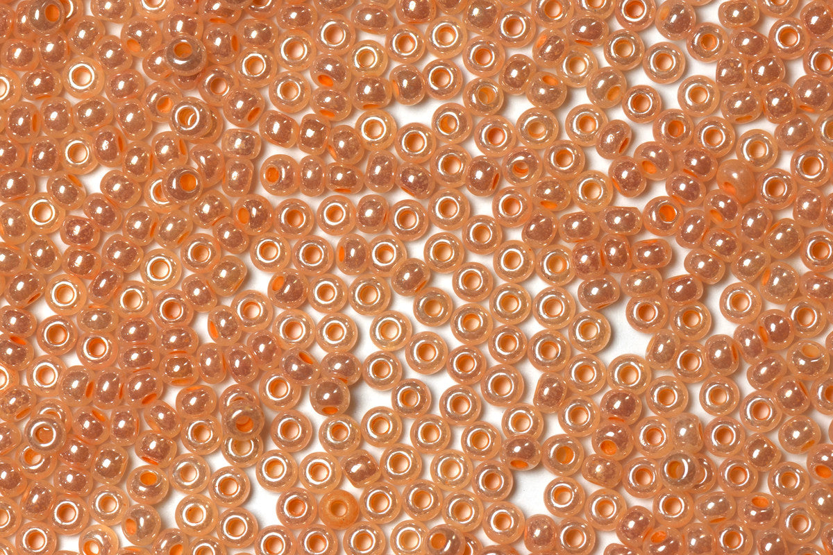 Shiny Cantaloupe Orange Opaque Preciosa Luster Seed Beads